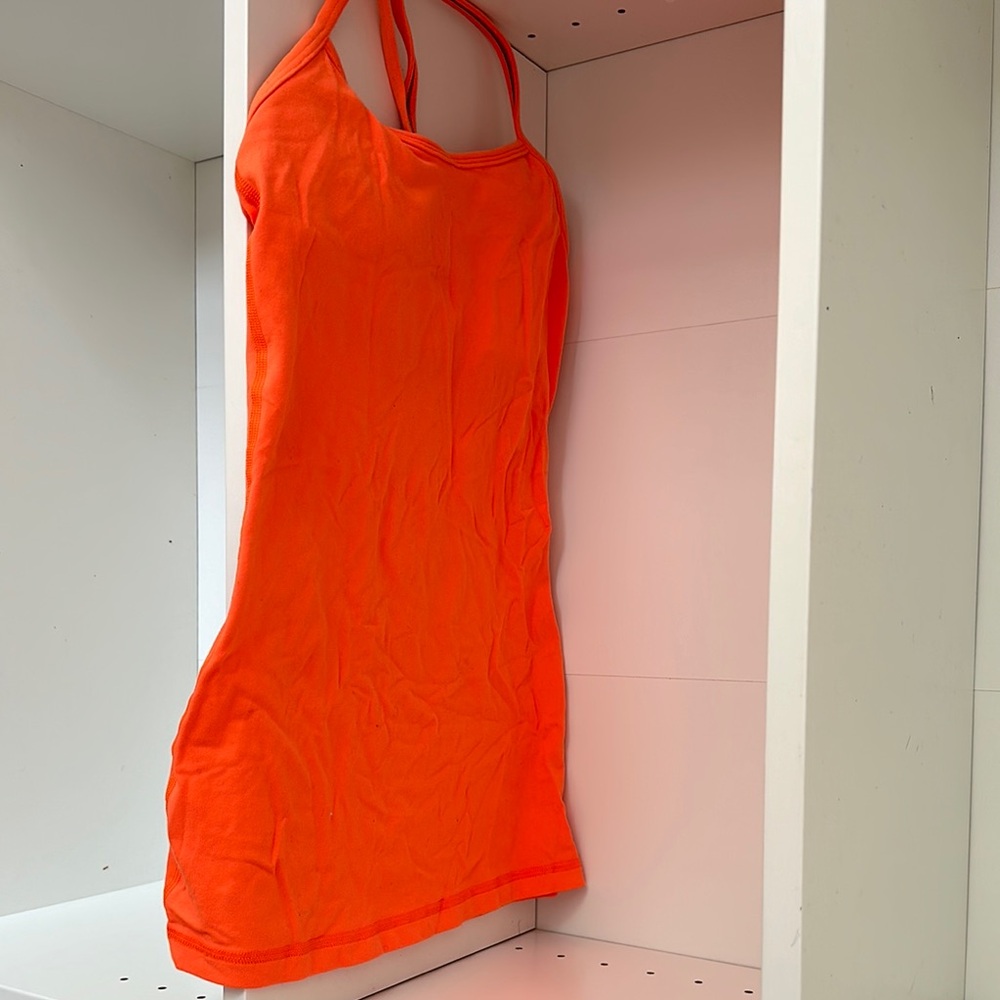 Vibrant Orange Sleeveless work out top